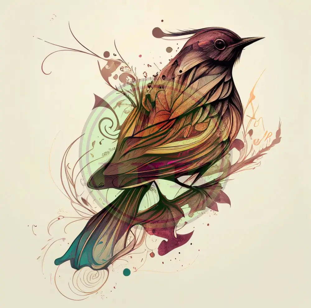 Adorable Bird Tattoo Design Only