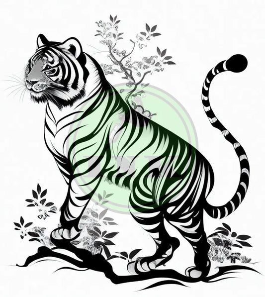 Agile Tiger Tattoo Design