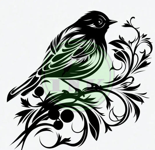 Animated Bird Tattoo Design