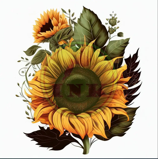 Attractive Sunflower Flower Design Tattoo