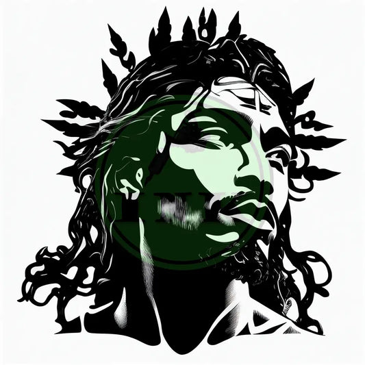 Black Jesus Tattoo Stencil