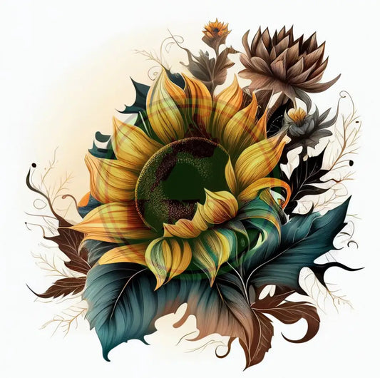 Breathtaking Sunflower Flower Design Tattoo