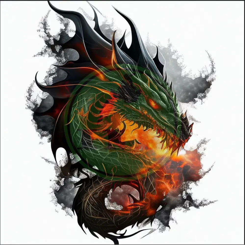 Burning Dragon Tattoo Design