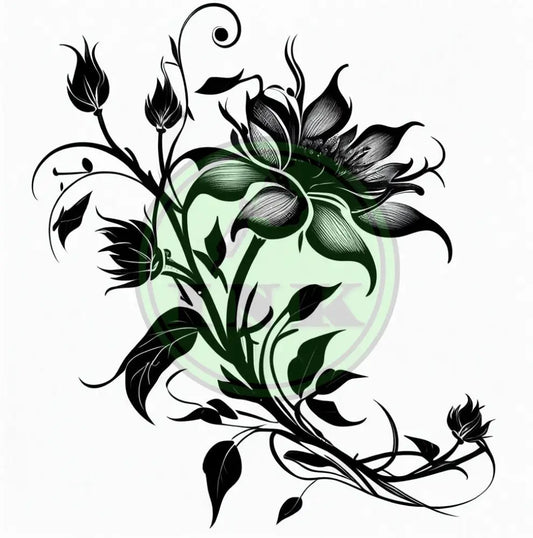 Classic Flower Design Tattoo