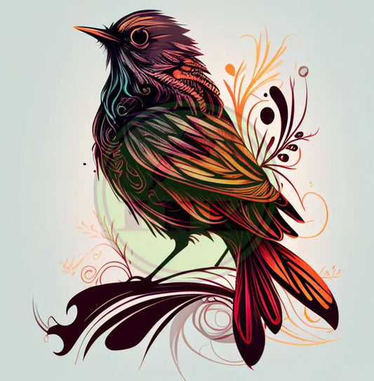 Colorful Bird Tattoo Design