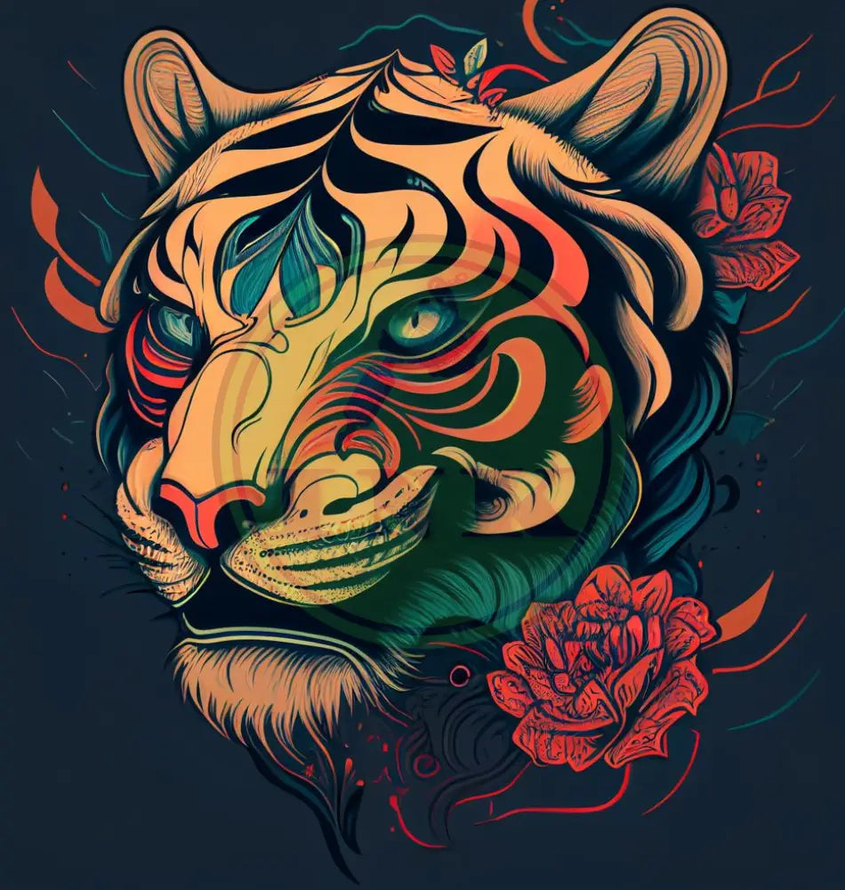 Confident Tiger Tattoo Design