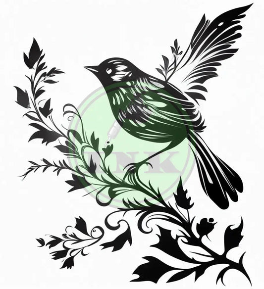 Curious Bird Tattoo Design