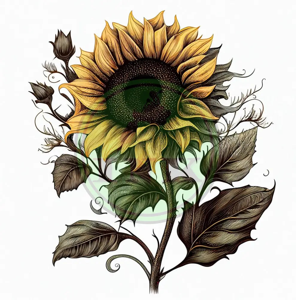 Dazzling Sunflower Flower Design Tattoo