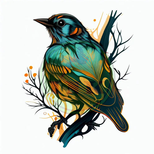 Delightful Bird Tattoo Design