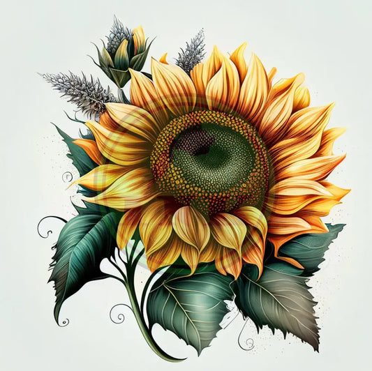 Delightful Sunflower Flower Design Tattoo