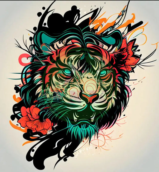 Energetic Tiger Tattoo Design