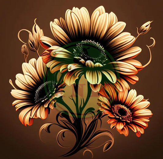 Exquisite Sunflower Flower Design Tattoo