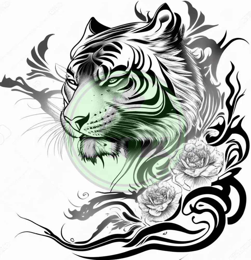 Fearless Tiger Tattoo Design