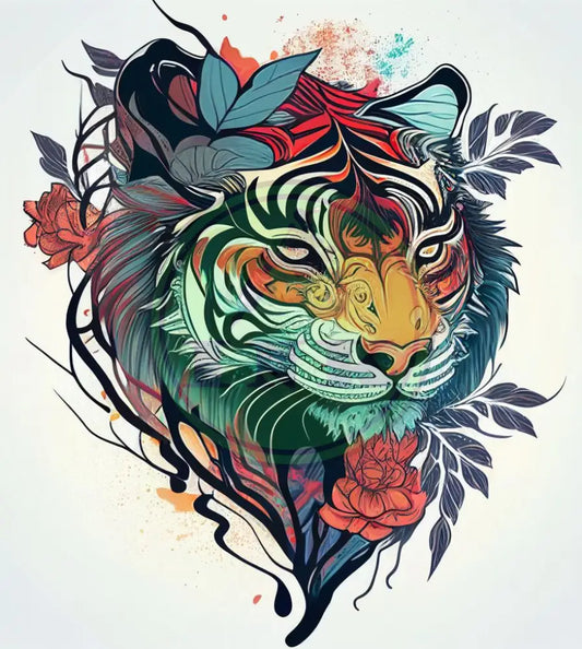 Ferocious Tiger Tattoo Design