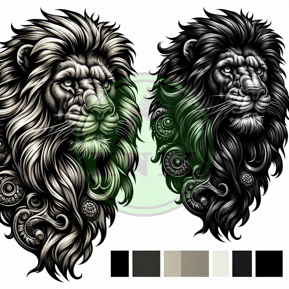 Fierce Majesty Digital Tattoo Design