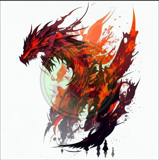 Fiery Dragon Tattoo Design