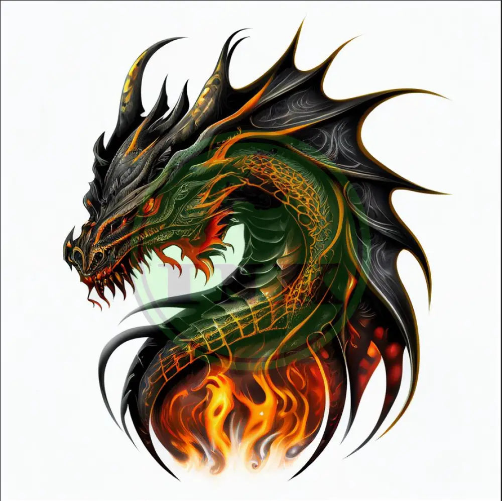 Fire-Breathing Dragon Tattoo Design