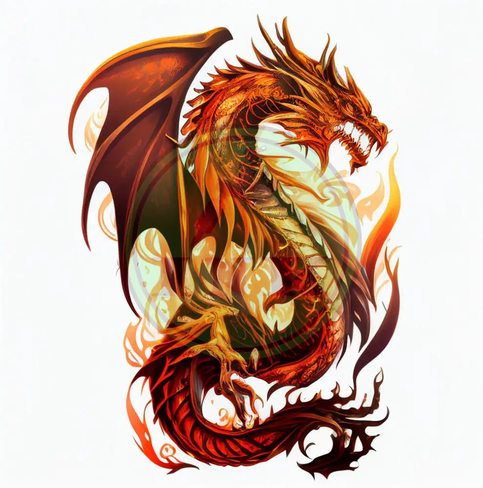 Fire Dragon Tattoo Design