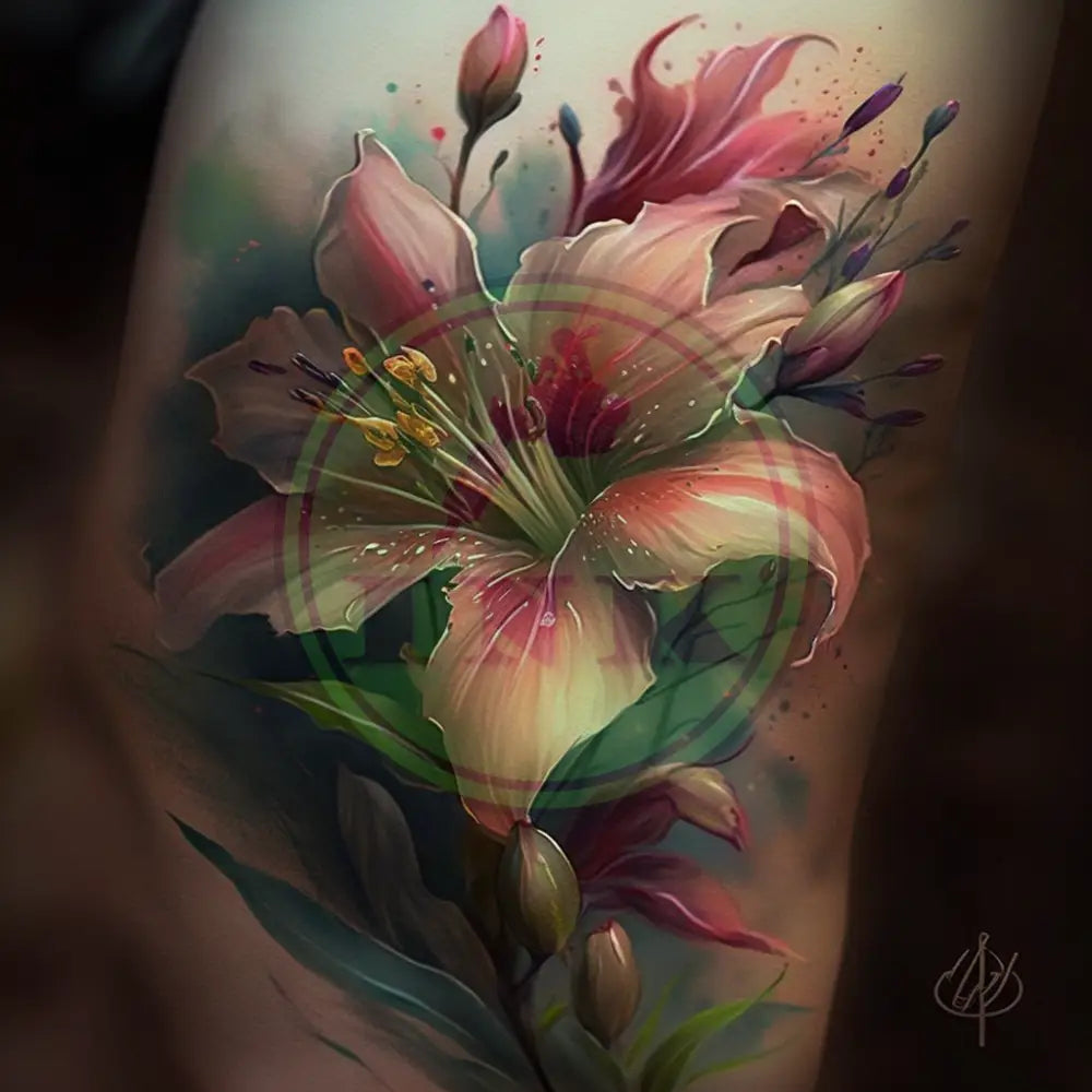 Flower Lilly Tattoo Idea