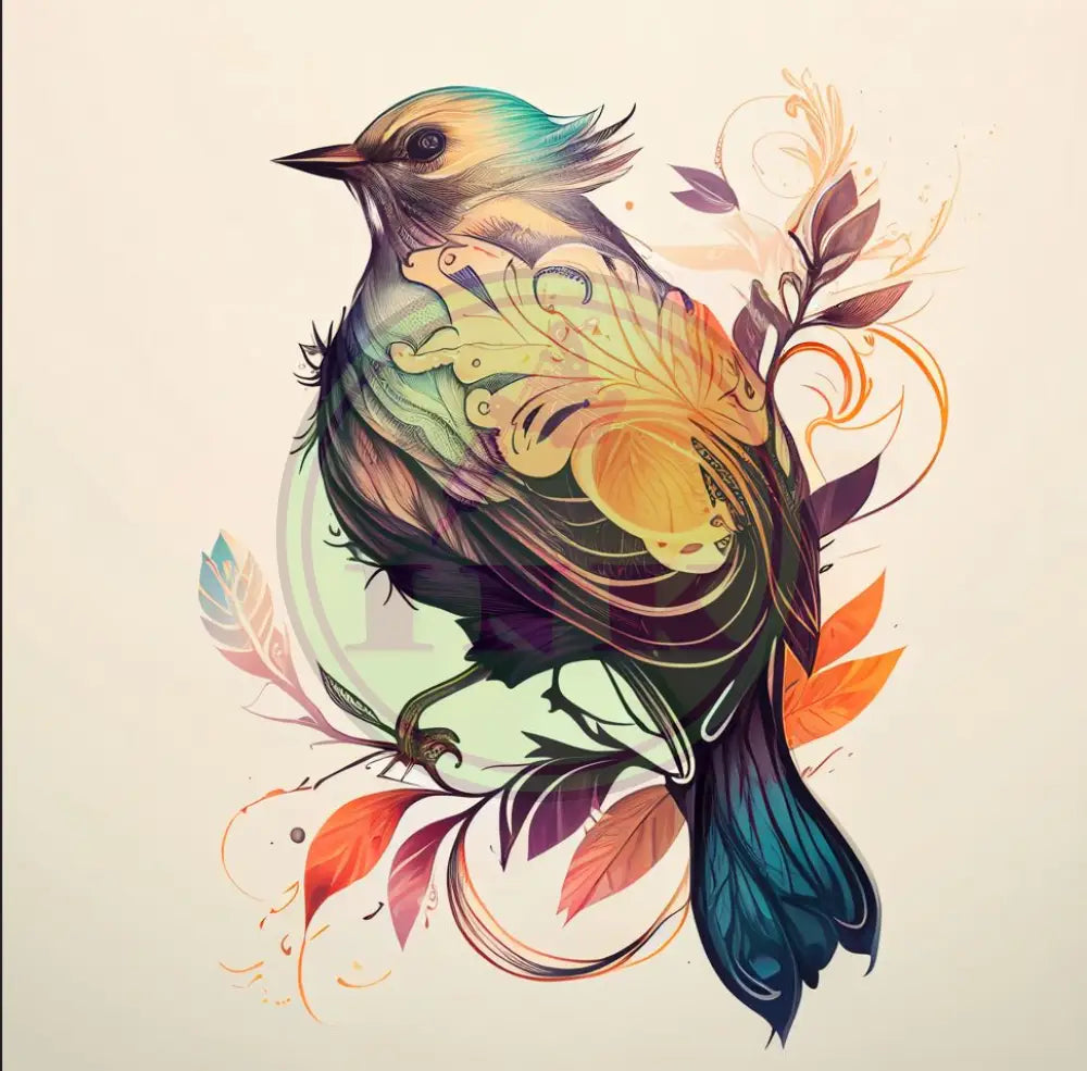 Fluffy Bird Tattoo Design