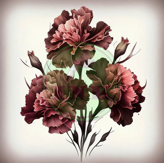 Gorgeous Carnations Flower Design Tattoo