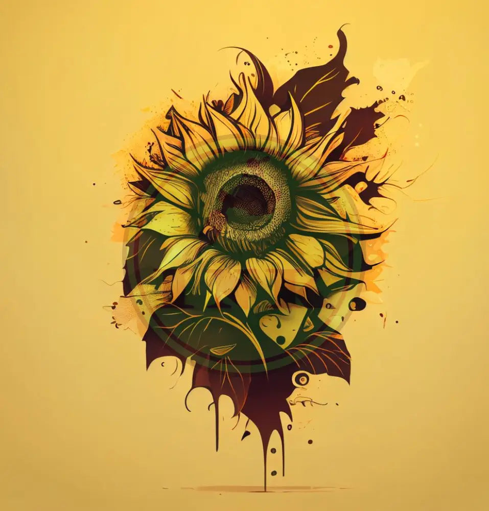 Gorgeous Sunflower Flower Design Tattoo