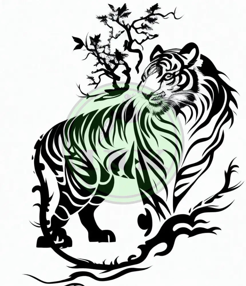 Graceful Tiger Tattoo Design