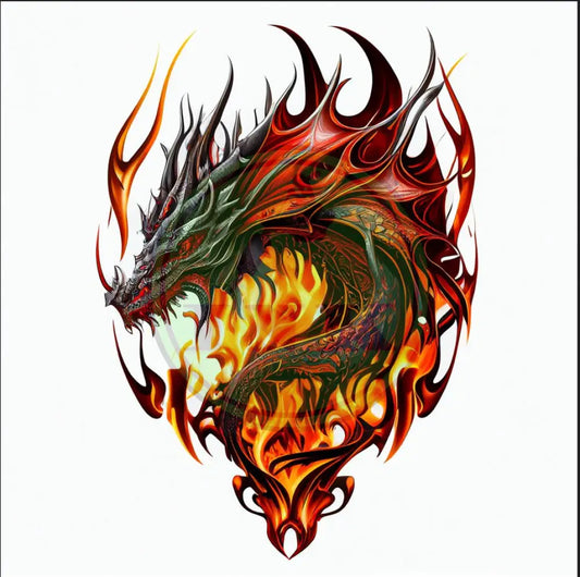 Hellfire Dragon Tattoo Design