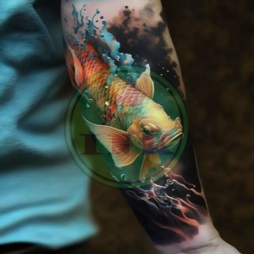 Koi Arm Tattoo Design - Japanese Fish Sleeve Art Tatttoo