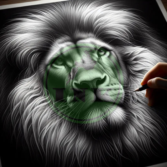 Majestic Lion Digital Tattoo Design