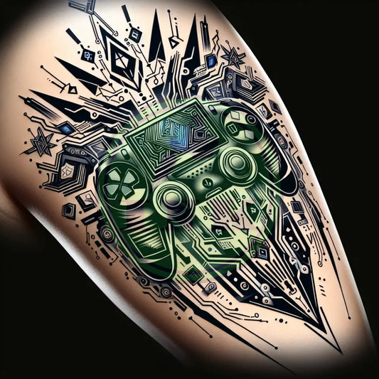 Next-Gen Ink: Ps5 Pro Tattoo Design Digital