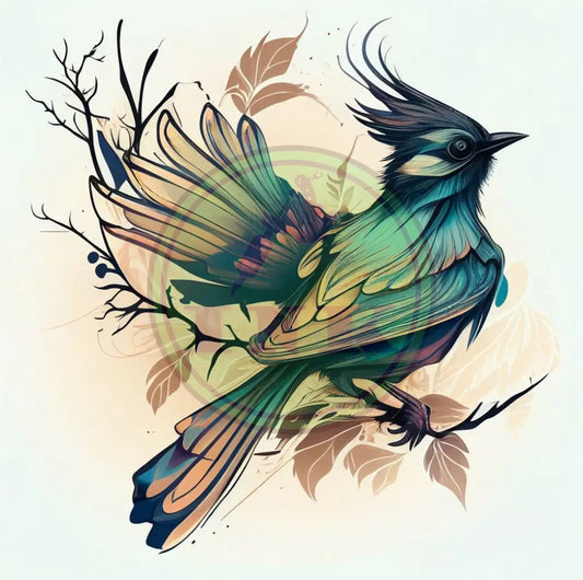 Playful Bird Tattoo Design