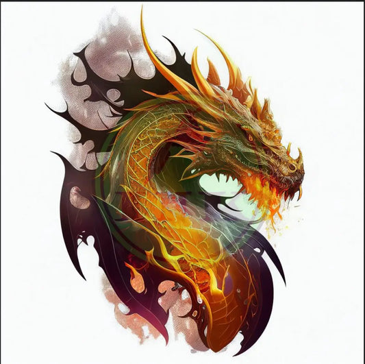 Pyro Dragon Tattoo Design