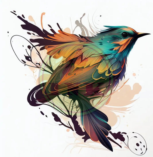 Quirky Bird Tattoo Design