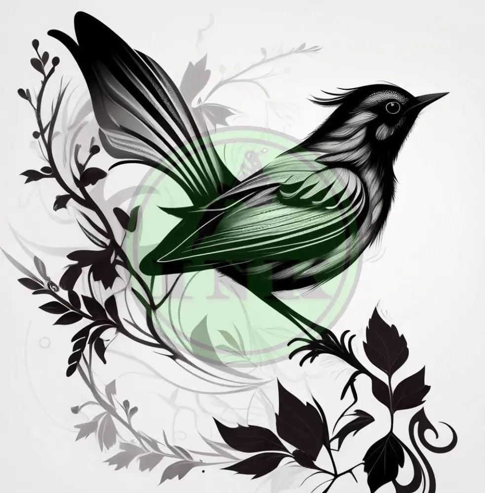 Quirky Bird Tattoo Design