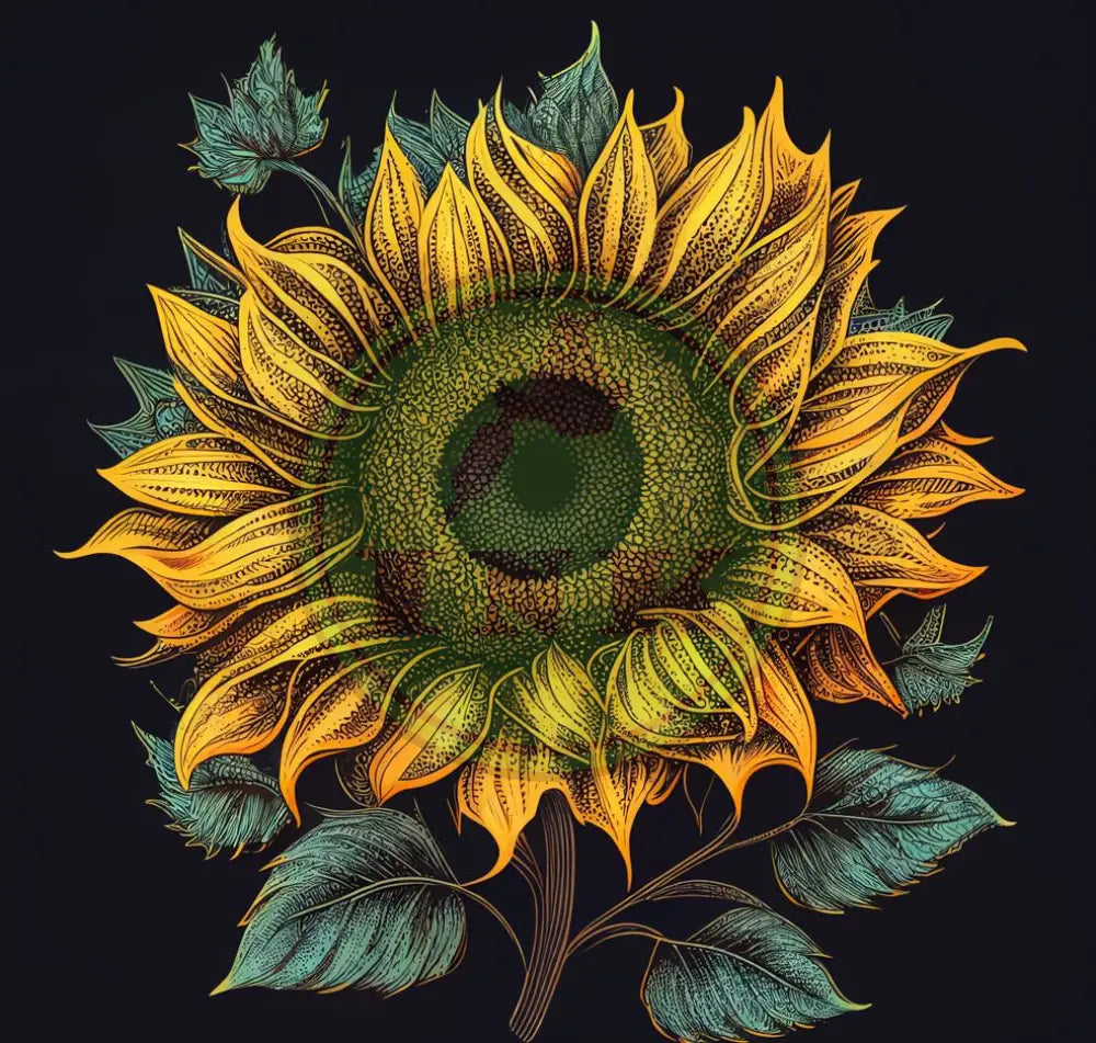 Scenic Sunflower Flower Design Tattoo