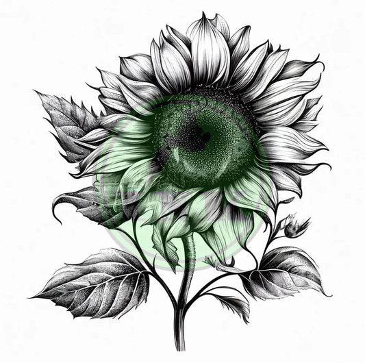 Serene Sunflower Flower Design Tattoo