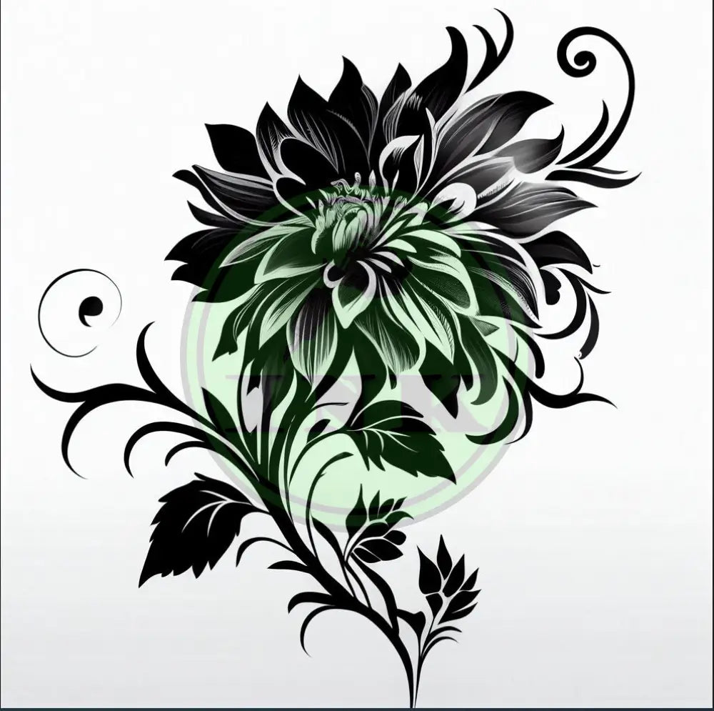 Serenity Flower Design Tattoo