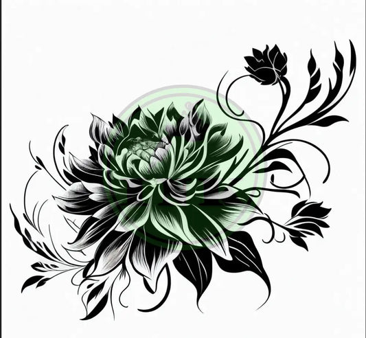 Serenity Flower Design Tattoo