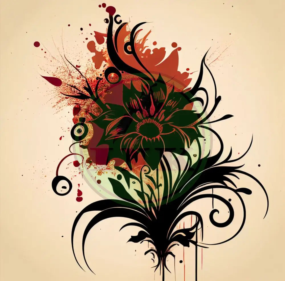 Splendor Flower Design Tattoo