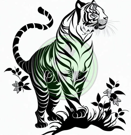 Striking Tiger Tattoo Design