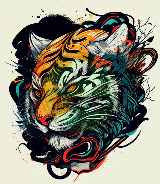 Vibrant Tiger Tattoo Design