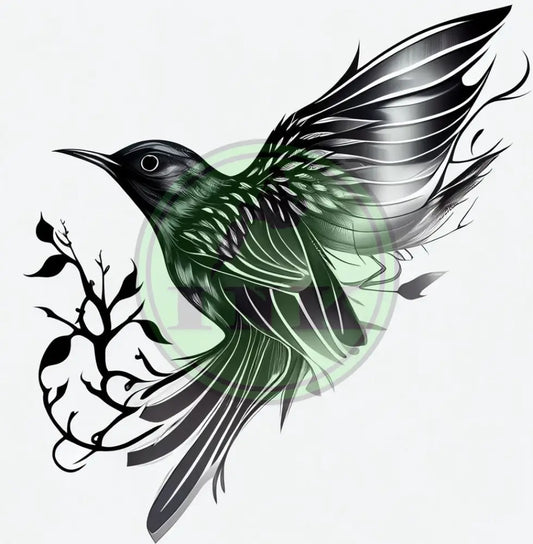 Whimsical Bird Tattoo Design